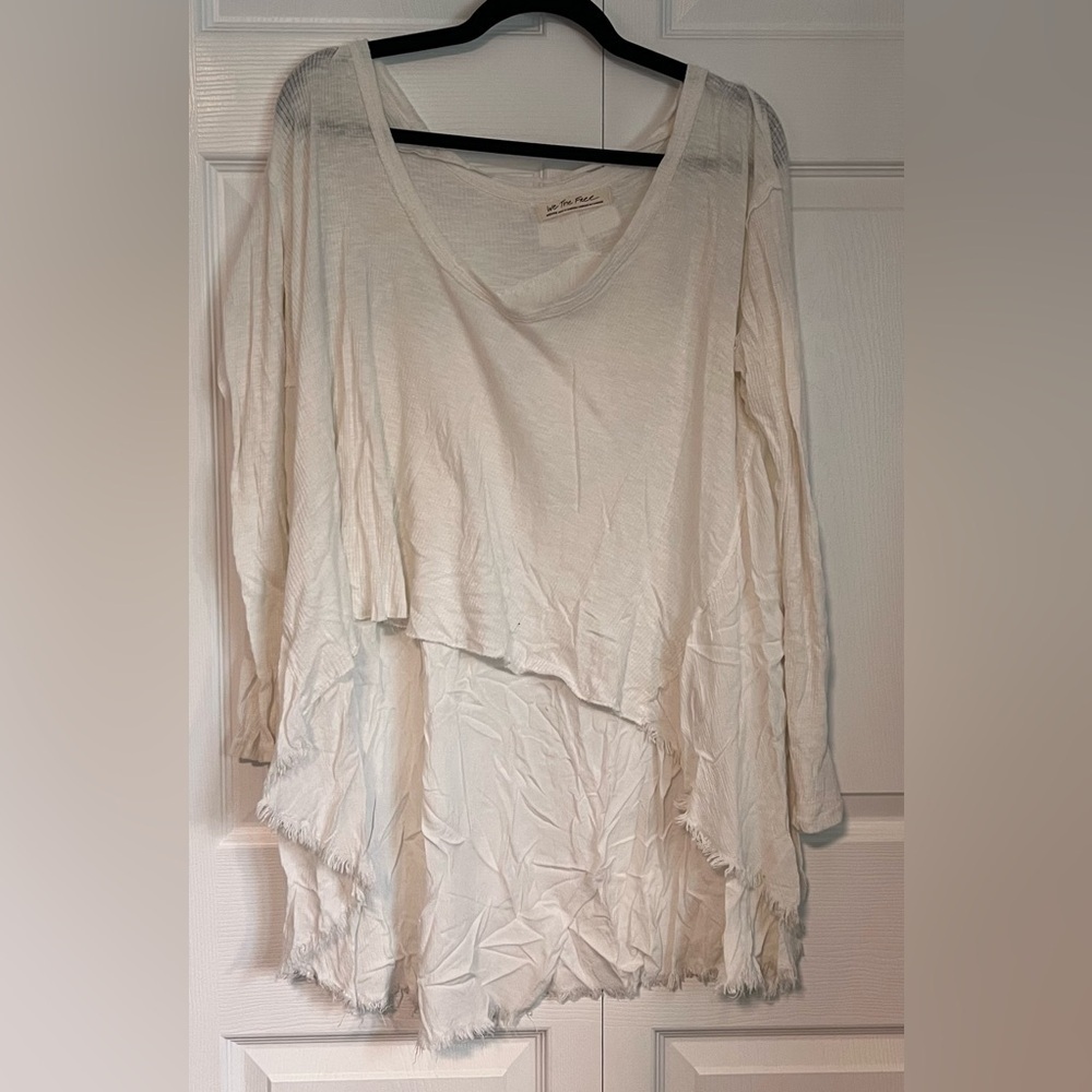 We The Free Ribbed Long Sleeved High Low Top